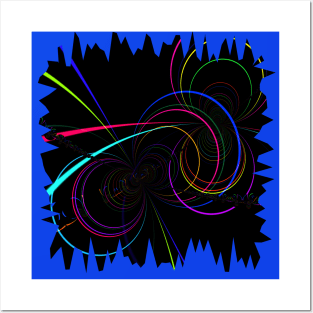 Neon Arcs and Spiral Lines Posters and Art